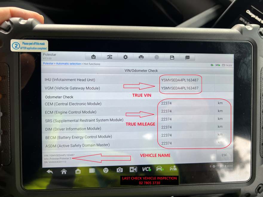 Last Check car odometer rollback detection in Sydney NSW with ECU based VIN and mileage verification