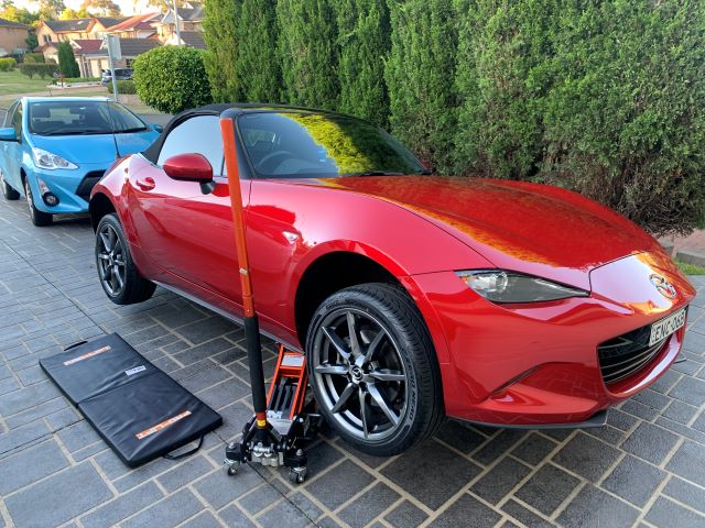 Convertible Red Mazda Mx5 Inspection In Sydney